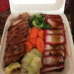 #6 -- chicken and pork. Substituted the white rice w/ chow mien. Noodles were kind of bland but meat and veggies were good.