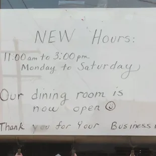 Updated Hours