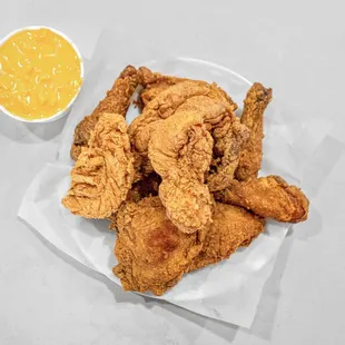 a plate of fried chicken