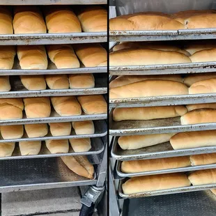 a rack of bread rolls