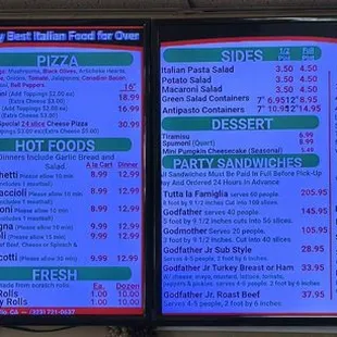 menu