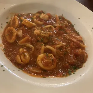 Calamari in marinara sauce