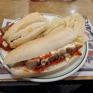 Sausage parmigiana sub
