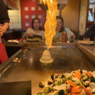 Troy and his volcano skills.