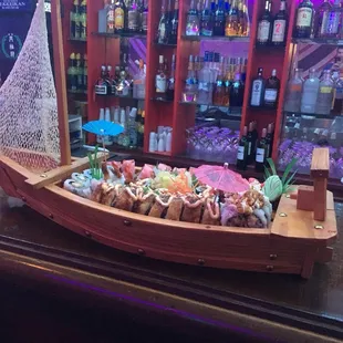 Sushi boat made from Tony himself! Tasted amazing, came out quickly, even got a free roll.