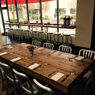 a long table with place settings