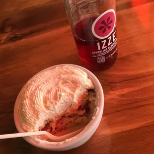 Tres Leches with Strawberries! It not on any menus but yummy if you know they have it. :p