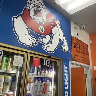 a bulldog on the wall
