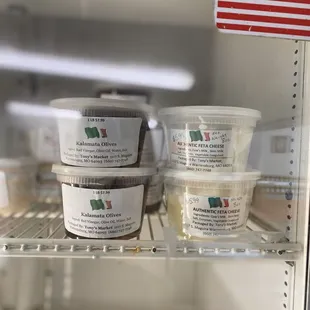 ice creams on shelves