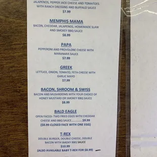 What??? Burgers? Had the Memphis mama - it was delicious.