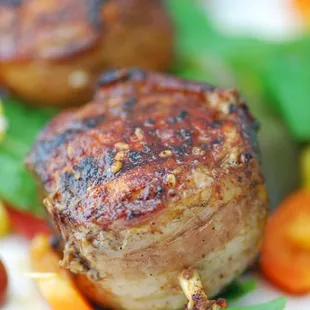 Big Bites, a Tony&apos;s original for the grill - two bacon wrapped brochettes of meat, skewered, seasoned and ready to grill.