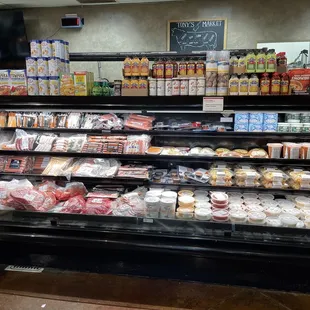 a display of food items