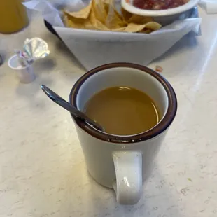 Here for breakfast at 9am. Still get the chips and salsa.