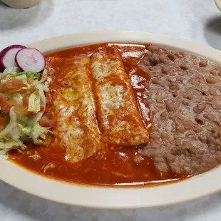 Cheese enchiladas plate