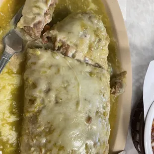 Chili verde burrito.