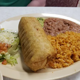 Beef chimichamga plate