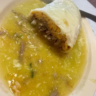 Shredded Beef Burrito wet