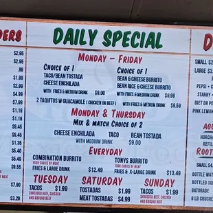 menu