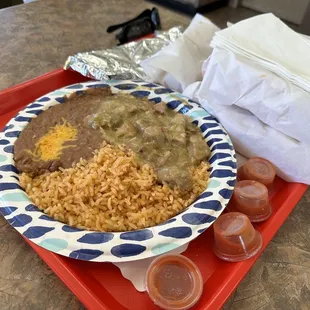 a plate of rice and beans