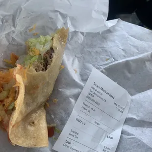 Shredded beef taco