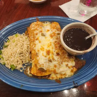 Veggie enchiladas. Black beans were delicious!