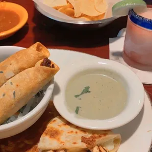 Flautas de Birria Quesadillas Cheese Enchilada