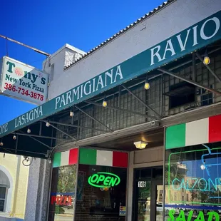 the front of the restaurant