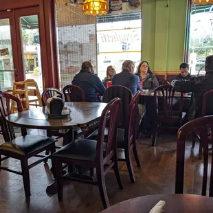 People enjoying themselves at lunch
