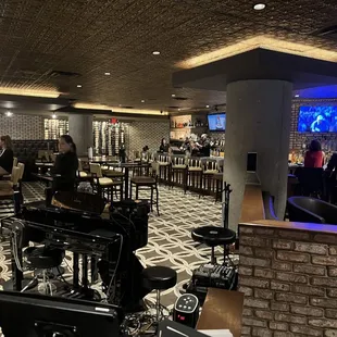 the bar and dining area