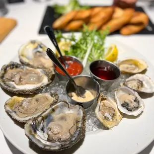 Featured Oysters, Blue Points on the Half Shell