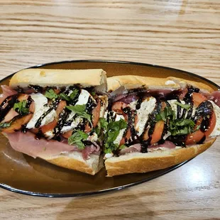 Prosciutto and Mozzarella sub.