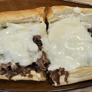 Cheesesteak sub with just provolone
