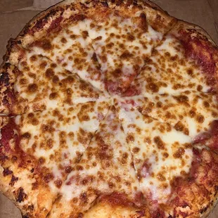 Delicious small cheese pizza!