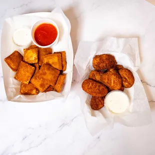 Fried ravioli and jalapeno poppers - come grab an app!