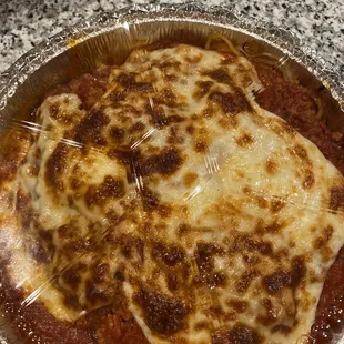 Chicken parm with Meat Sauce