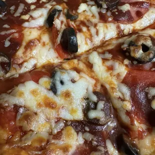 Pepperoni ham olives with bbq sauce