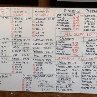 a menu for a restaurant