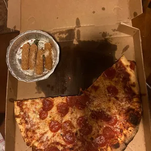 a slice of pepperoni pizza