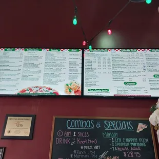 Nice menu and specials