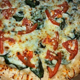 Spinach and feta pizza