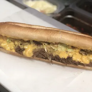 Cheese Whiz. 100% ribeye no steakums