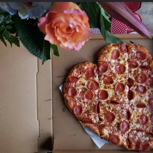 Heart shaped pizza