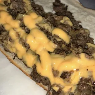 Cheese whiz with onions