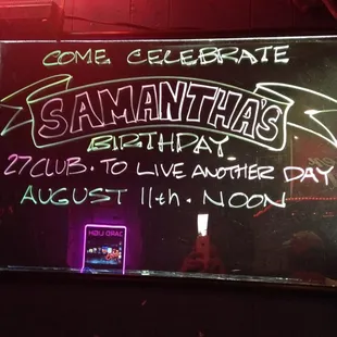 Come in Tuesday August 11th @ Noon until Last Call it&apos;s going to be one hell of a time #27club