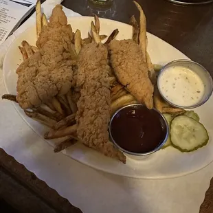 Chicken strips and fries