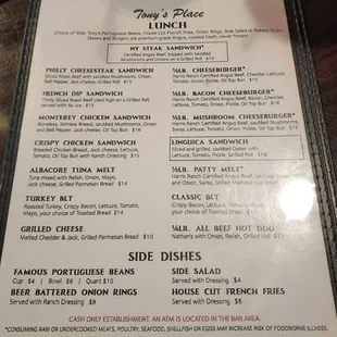 menu
