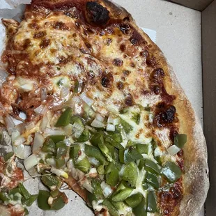 Pepper and onion pizza