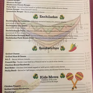 menu