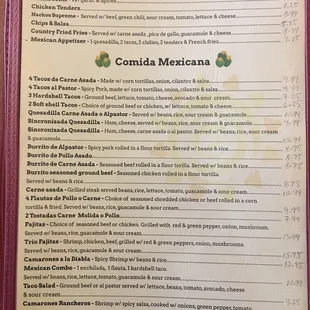 menu