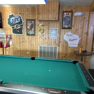 The pool table in the back room